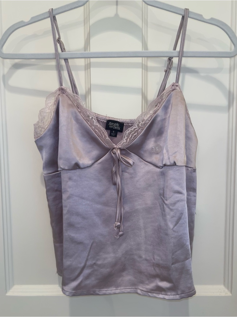 NWT Mauve Satin Effect Lace-Trim Cami
